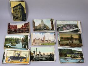 A quantity of late 19th and early 20th century postcards - mostly American views, but including