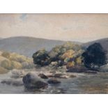 Frank BAKER (British 1873-1941) Broad River Watercolour Signed lower right Framed and glazed Picture