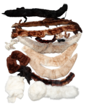 Eight various 20th century fur stoles and collars - together with a fur hat, a pair of fur backed