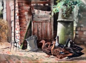 Margaret MERRY (British 20th/21st century) Quackers Watercolour Framed and glazed Signed lower right