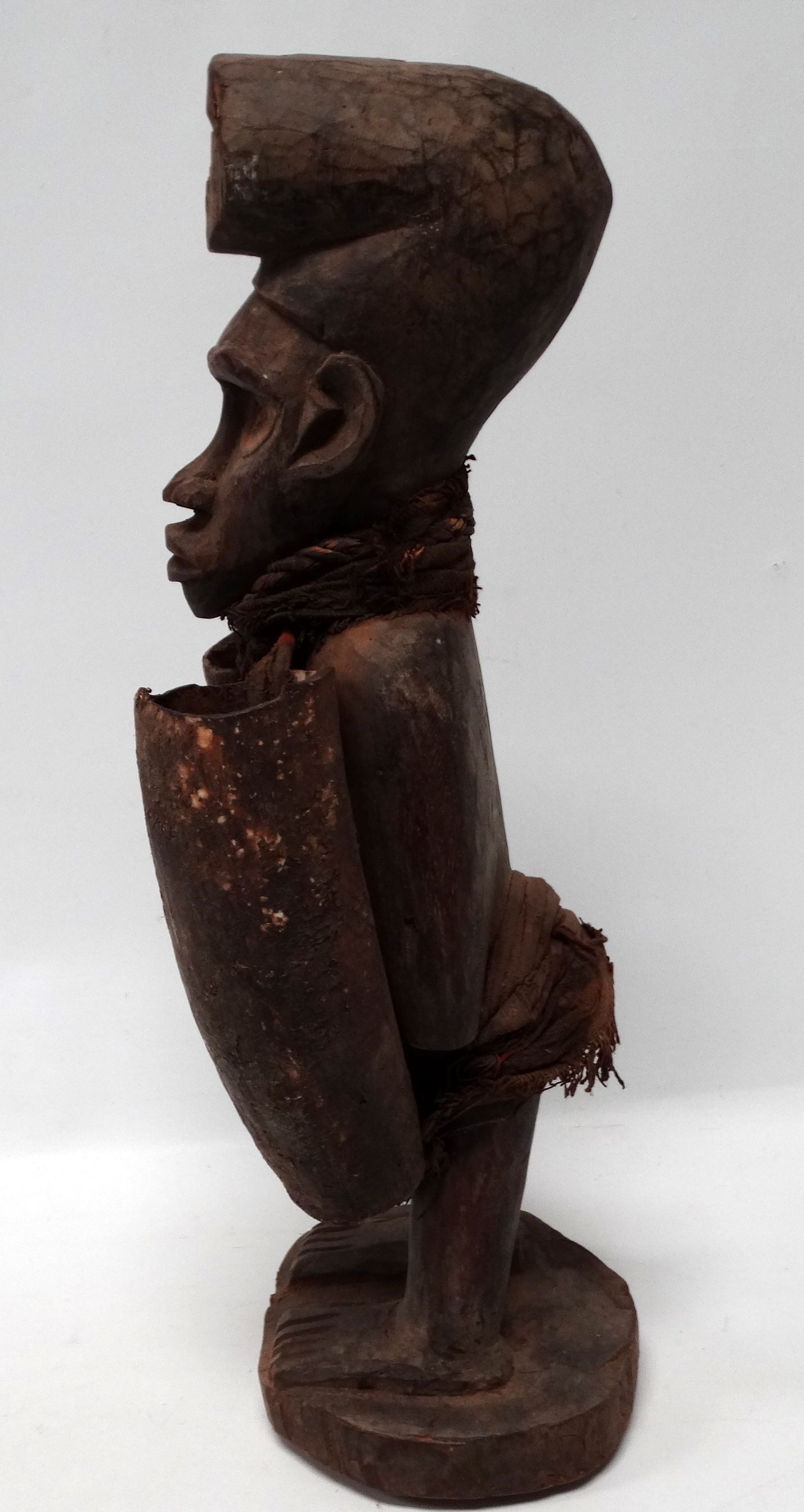 A Tribal Art West African Bakongo 'Cult' standing wooden fetish of male figure form - hung around - Image 2 of 4