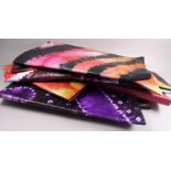 A quantity of tie-dye batik fabric - on a damask fabric, various quantities and designs (qty).
