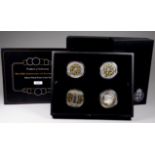A four coin presentation set - to commemorate the 50th anniversary of decimalisation, with gilt