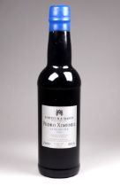 A Fortnum & Mason half bottle of Pedro Ximenez sherry.