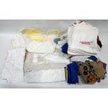 A quantity of 20th century lace and white-ware - together with a quantity of embroidered items. (