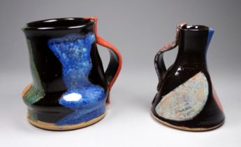 John POLLEX (British b. 1941) pottery mug - of typically flamboyant decoration and style,
