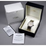 A Rotary 'Royal Oak' gentleman's wristwatch - the cream dial set out with batons and date