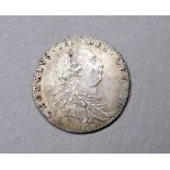 A George III silver sixpence 1787.