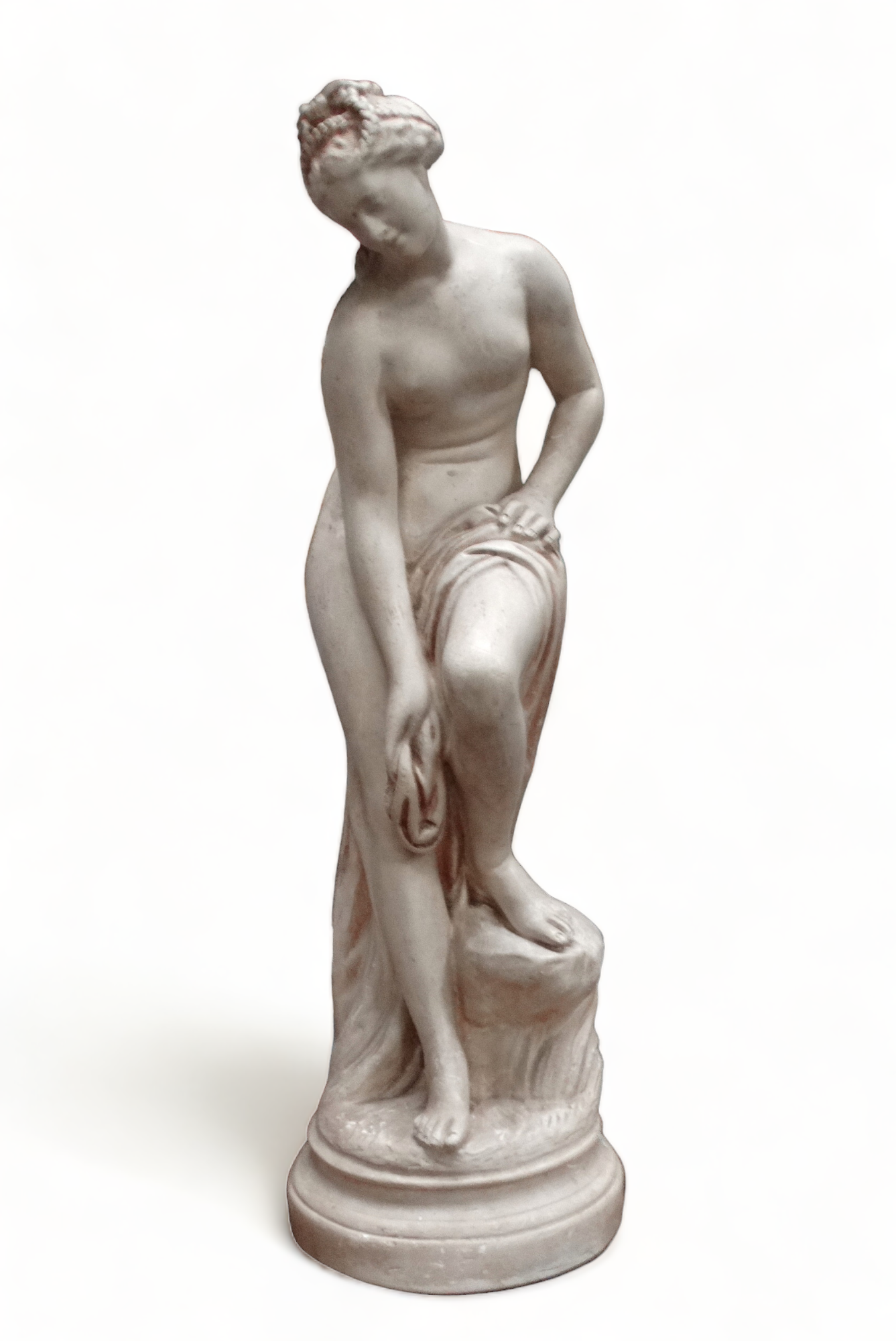 Diana at her toilet - standing plaster figure, on a circular base, height 60cm. - Image 2 of 5