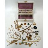 A quantity of costume jewellery - to include some silver items.