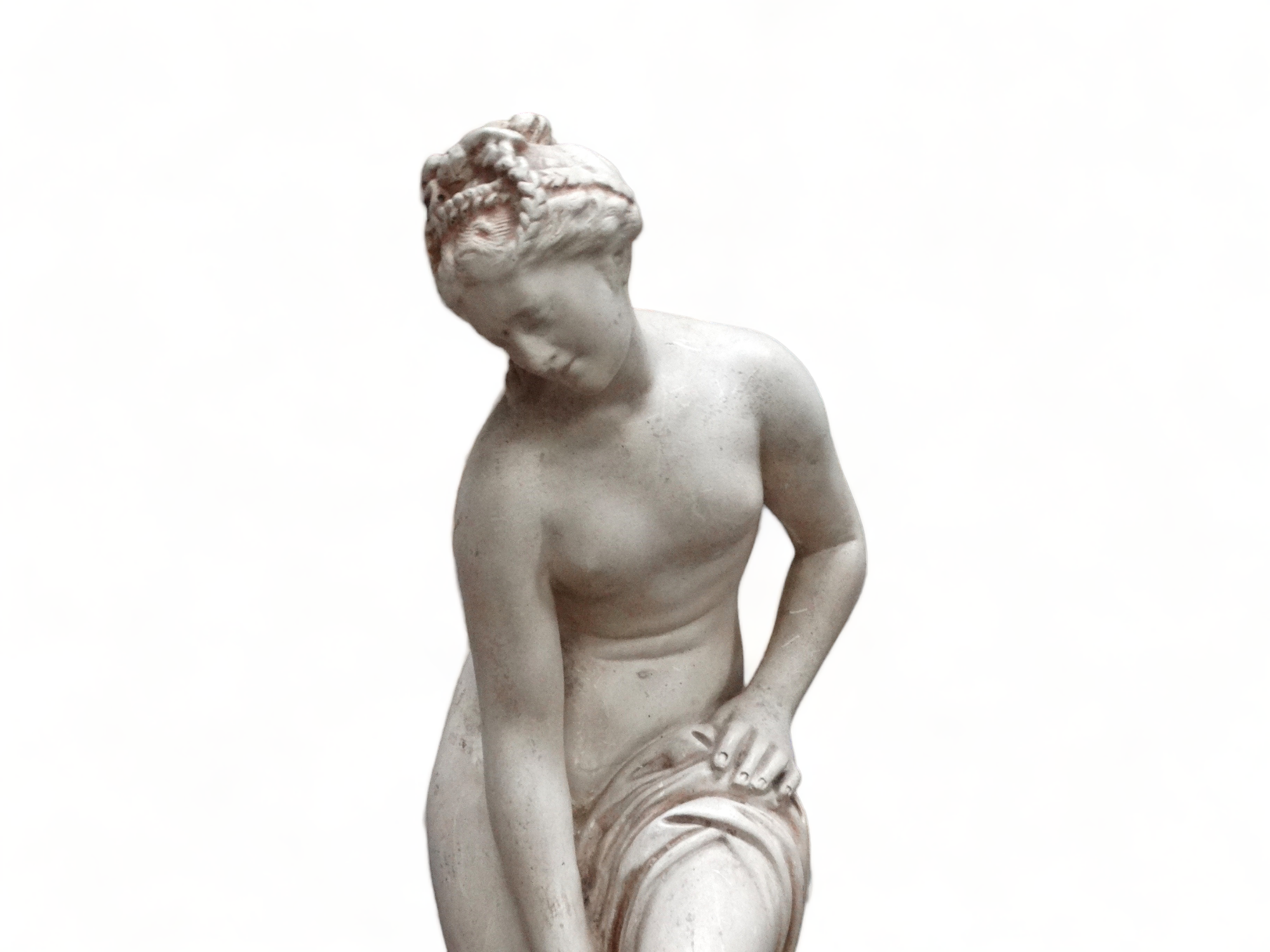 Diana at her toilet - standing plaster figure, on a circular base, height 60cm. - Image 5 of 5
