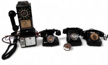 A British Post Office 300 Series AEP black Bakelite telephone - incorporating a drawer, together