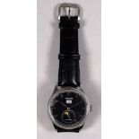 A Parnis gentleman's automatic wristwatch - the black dial set out with Arabic numerals, together