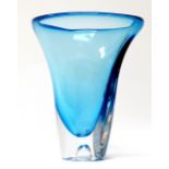Gran WARFF (Swedish 1933-2022) for Kosta Boda - a pale blue vase, etched signature and numbered