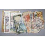 A quantity of foreign banknotes.