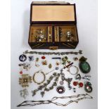 A quantity of costume jewellery - to include some silver items.