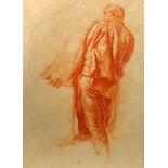 # Attributed to Sir Frank William BRANGWYN (1867-1956) Standing Male Figure Lithograph Framed