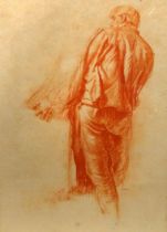 # Attributed to Sir Frank William BRANGWYN (1867-1956) Standing Male Figure Lithograph Framed