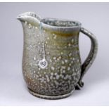 Walter KEELER (British b. 1942) salt glazed pottery jug - circa 1982, with a speckle grey glaze,