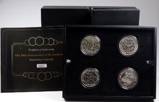 A four coin presentation set - to commemorate the 50th anniversary of decimalisation, limited