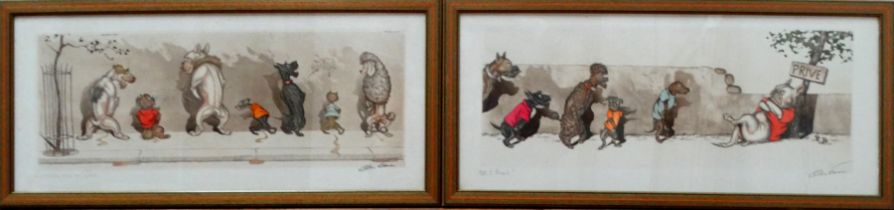 # Boris O'KLEIN (1893-1985) W.C. Prive Coloured etching Signed and titled lower edge Framed and