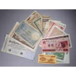 A small quantity of assorted bank notes - to include Burma, Belarus, Nepal, China, Germany and