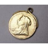 A Victoria Diamond Jubilee commemorative medal with yellow metal mount - total weight 10.5g.