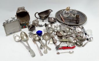 A quantity of silver plated wares - sundry items including cutlery and other flatware. (qty)