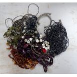 A quantity of costume jewellery necklaces