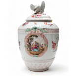 An early 20th century Meissen vase and cover - decorated with floral sprigs and vignettes of