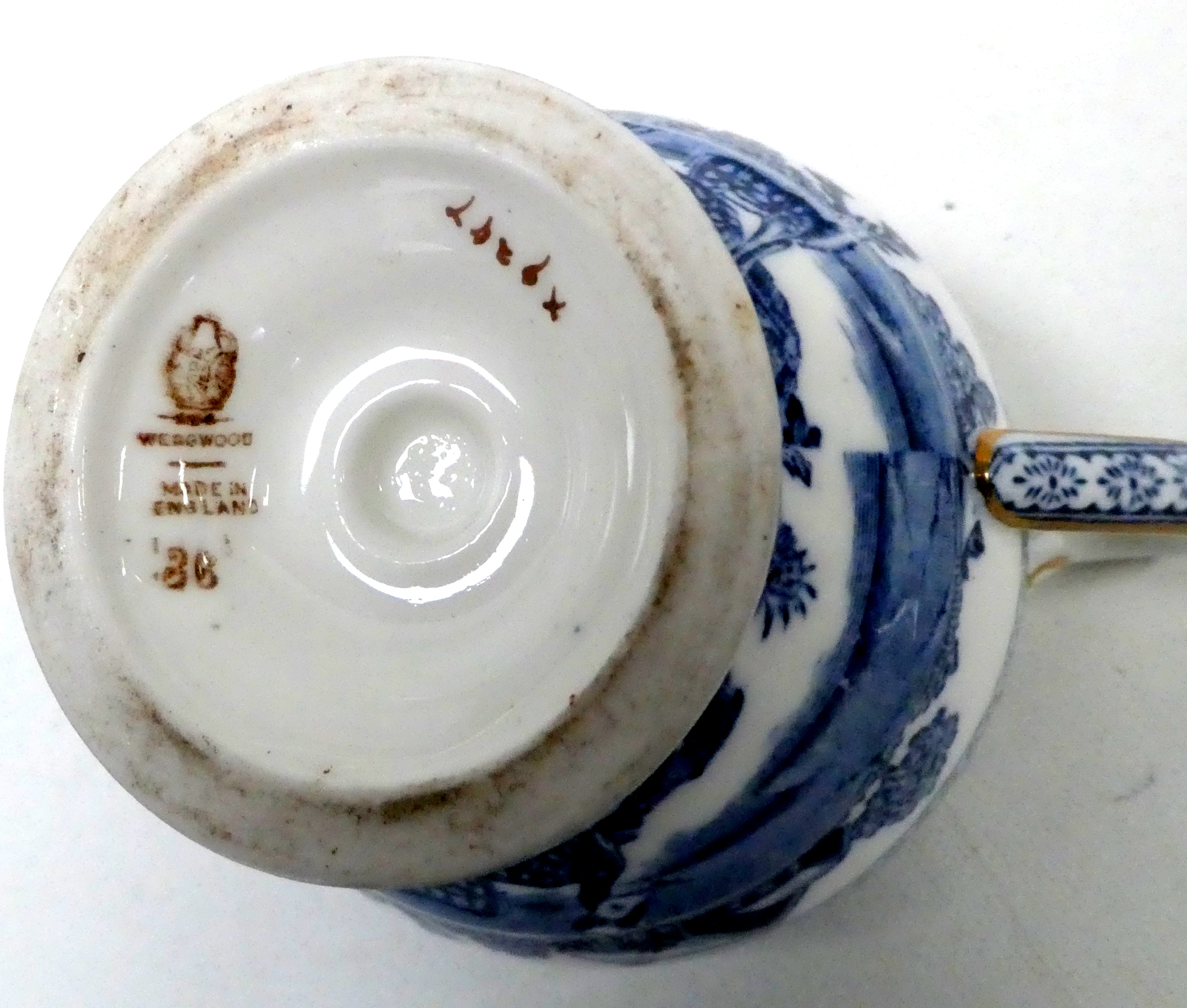 A Wedgwood coffee service for six - blue and white decorated with bucolic scenes, comprising six - Image 4 of 6