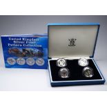 A Royal Mint Pattern silver proof collection - the four one pound coins within capsules, limited