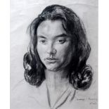 # Leonard John FULLER (1891-1973) Portrait Of A Woman Charcoal on paper Signed and dated 1968