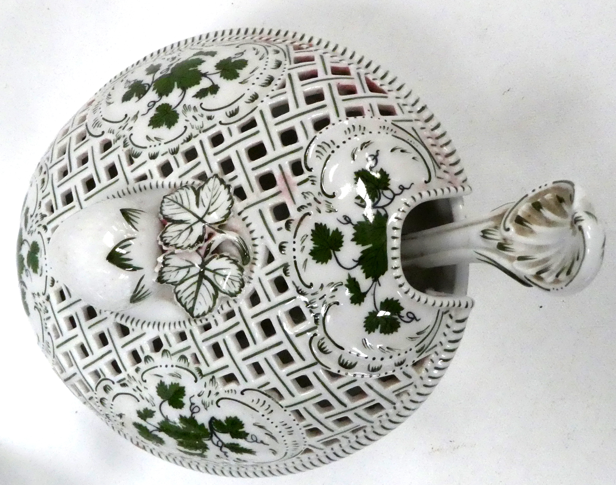 A Meissen part dinner service - decorated with vine leaves, including a globe shaped tureen, - Image 7 of 9