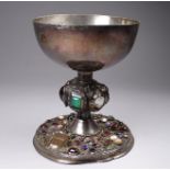 A 18th century white metal chalice - possibly north European, by repute attributed to Frederick