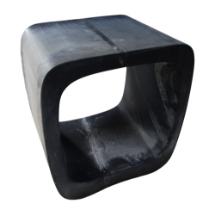 A Holly Hunt cast concrete table - dark grey, of rectangular annular form, height 42cm.