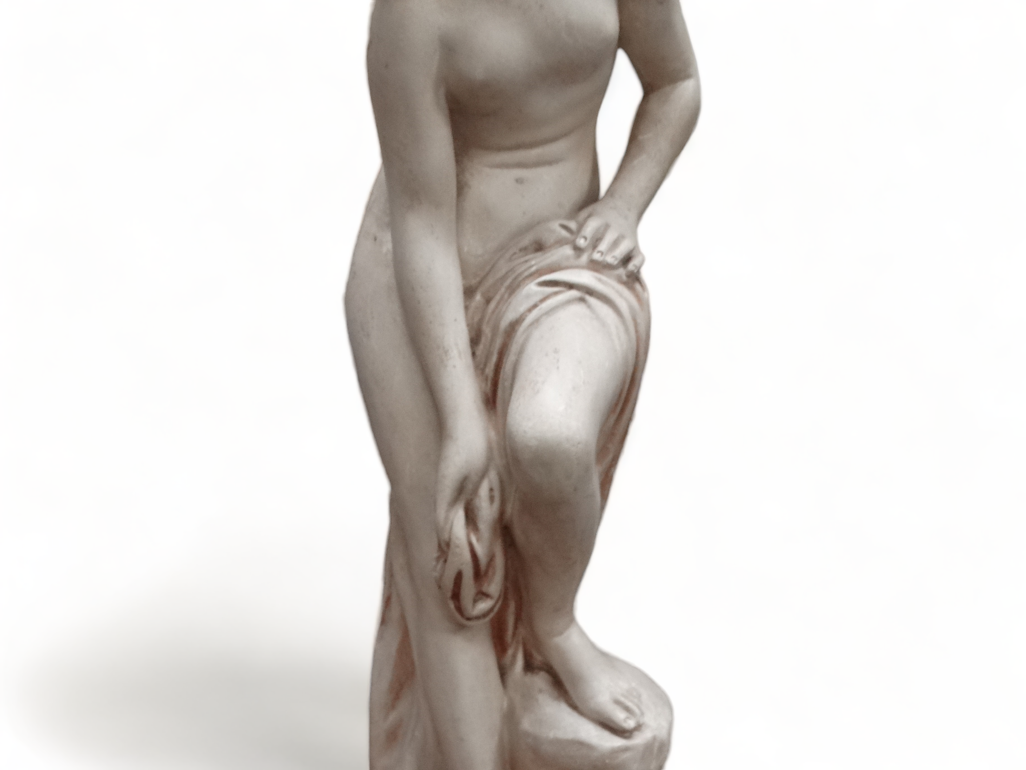 Diana at her toilet - standing plaster figure, on a circular base, height 60cm. - Image 4 of 5