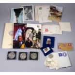A Queen Elizabeth golden wedding commemorative crown - in presentation packaging, together with