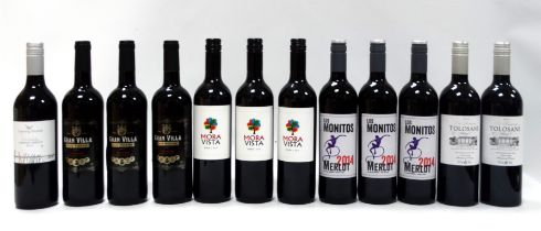 A case of twelve bottle of red wine - four various vineyards.