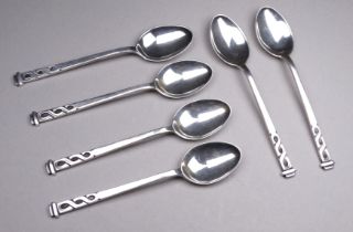 A set of six Liberty & Co. silver teaspoons - Birmingham 1936, total weight 37.2g.