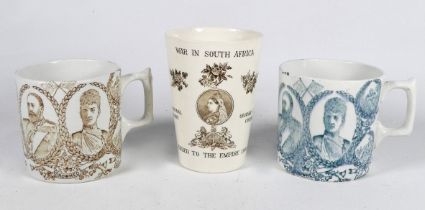 A Wedgwood commemorative beaker - 'The War In South Africa Transvaal and Orange River Colonies Added