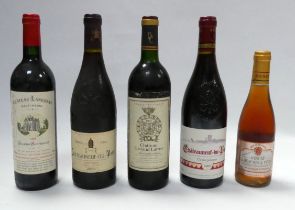 A bottle of Chateauneuf-du-Pape - together with a bottle of Chateau Lanessan, Chateau Lestribeau and