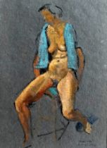 # Franklin WHITE (British 20th Century) Seated Nude Pastel on coloured paper Signed and dated