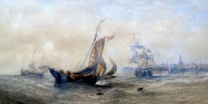 William CALLOW (1812-1908) Fishing Vessel Returning To Harbour Watercolour Signed and indistinctly