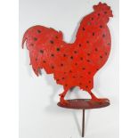 # Simeon STAFFORD (British b. 1956), Red Rooster, Found steel object, painted red with black spots