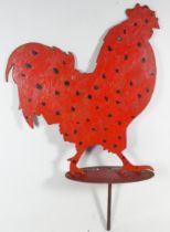 # Simeon STAFFORD (British b. 1956), Red Rooster, Found steel object, painted red with black spots