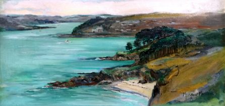 Margaret MORCOM (British 20th Century) Secluded Beach Oil on canvas Signed lower right Framed