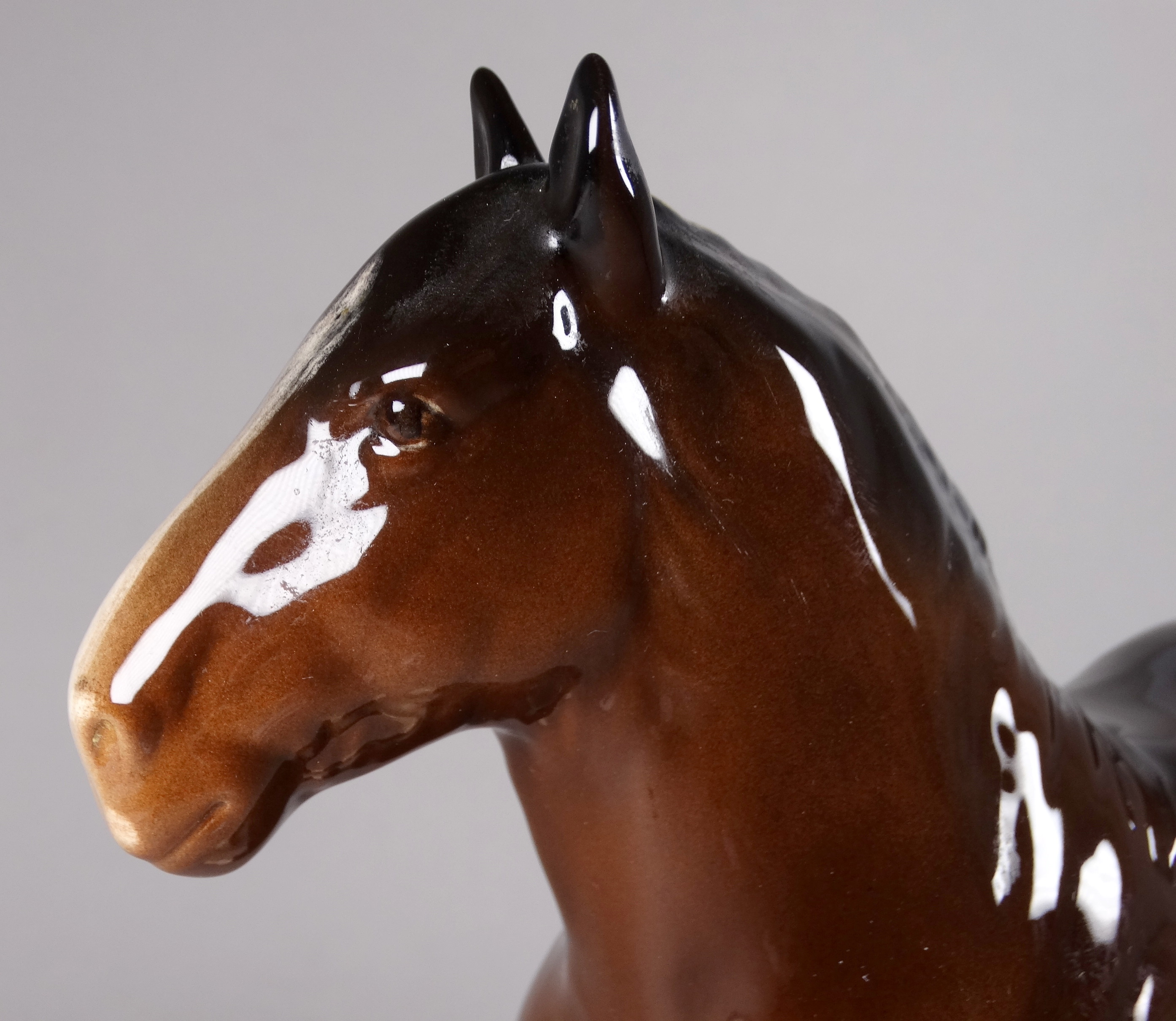 A Beswick bay shire horse - standing, 21cm high, together with a smaller bay stallion (2) - Image 5 of 6