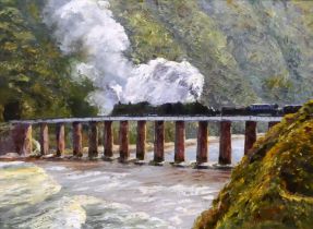 # Nancy BAILEY (1913-2012) Victoria Bridge, Kaaman's River, South Africa Oil on canvas Signed