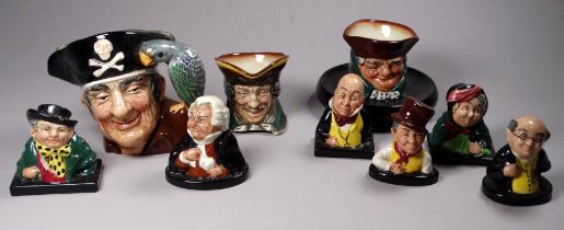 A group of six Royal Doulton figures - including Buzfuz, Micawber, Mr Pickwick, Sam Weller, Sairey